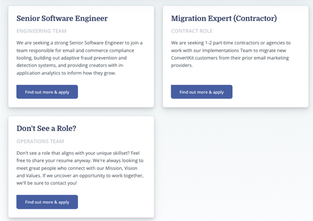 ConvertKit's Career Page